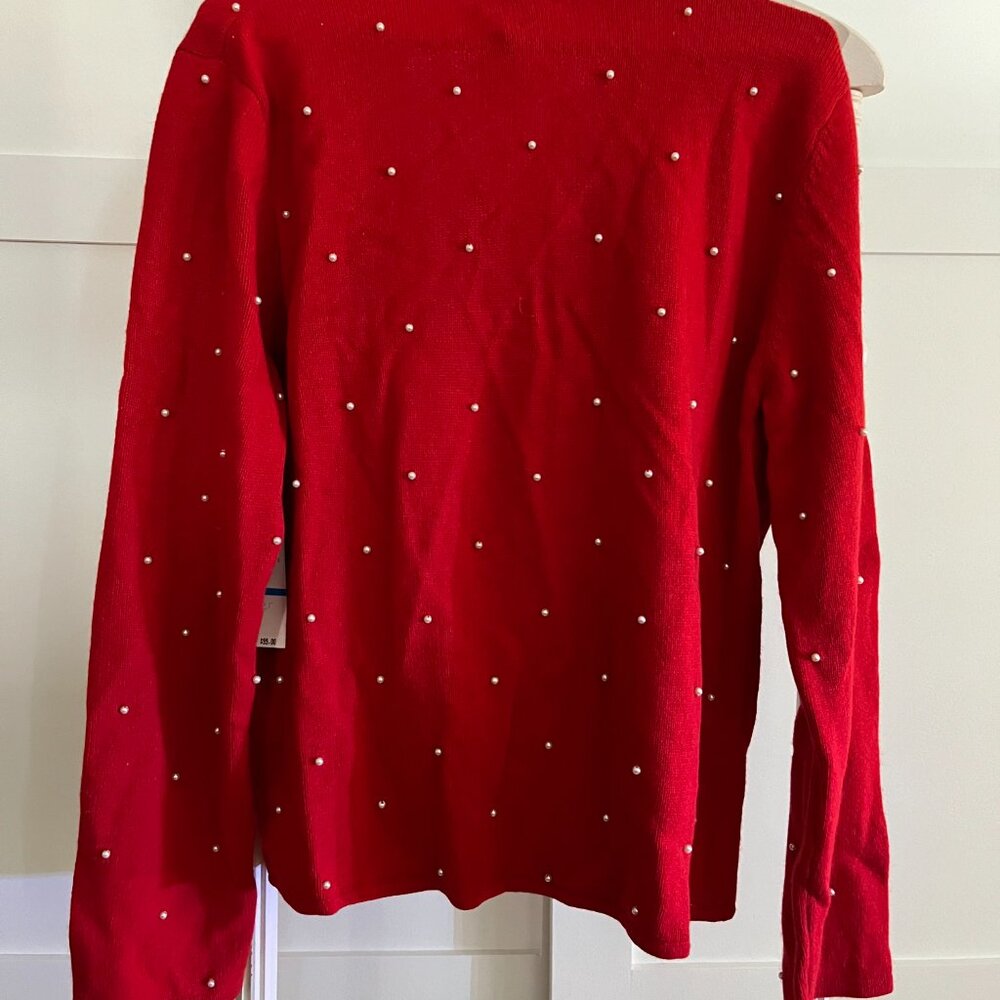 BNWT JONES NEW YORK Faux Pearl (XL) Crimson Red - Picture 6 of 6